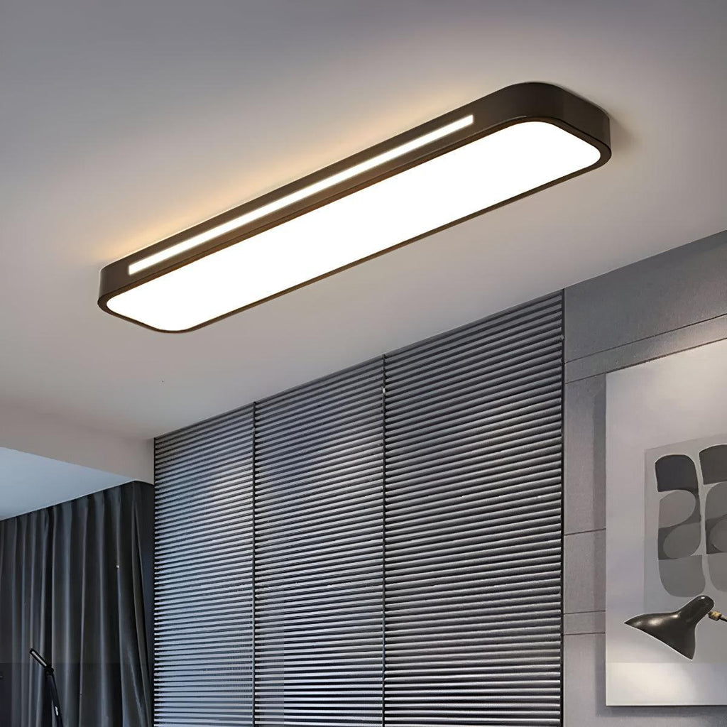 Flush Mount LED Ceiling Light Fixture Long Rectangular Panel Design