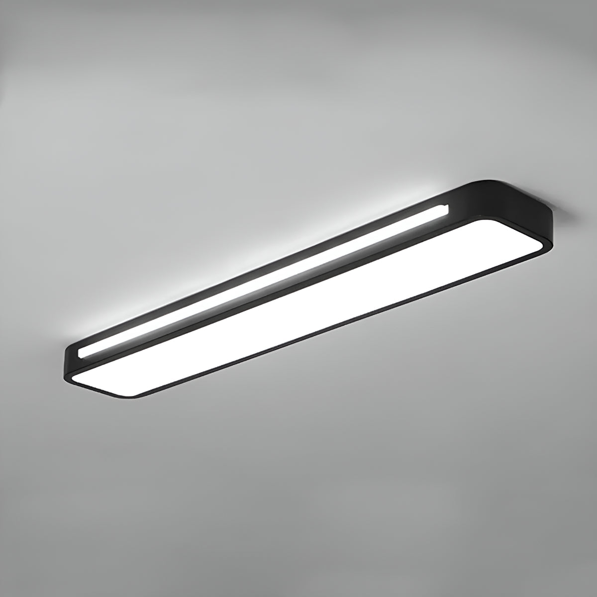 Flush Mount LED Ceiling Light Fixture Long Rectangular Panel Design