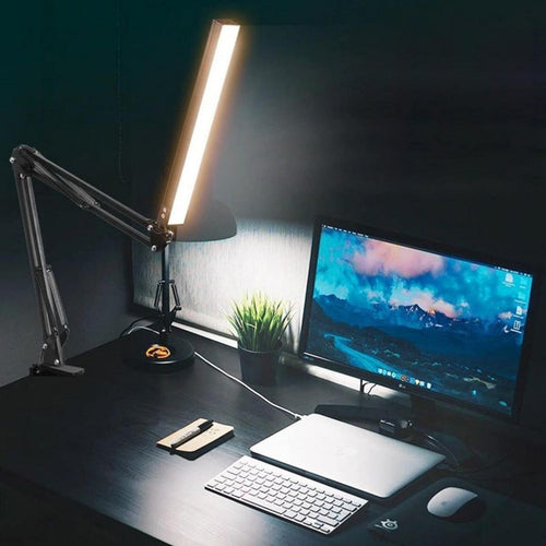 Foldable Dimmable Desk Lamp Light With Adjustable Swing Arm