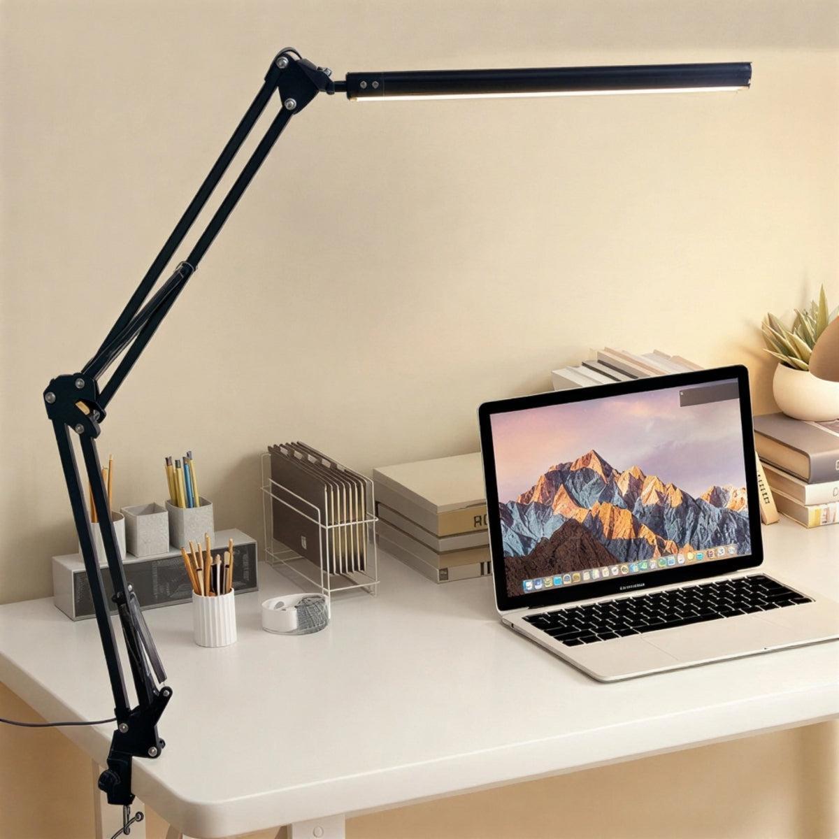 Foldable Dimmable Desk Lamp Light With Adjustable Swing Arm