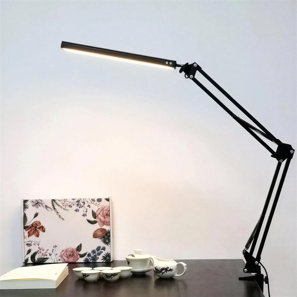 Foldable Dimmable Desk Lamp Light With Adjustable Swing Arm