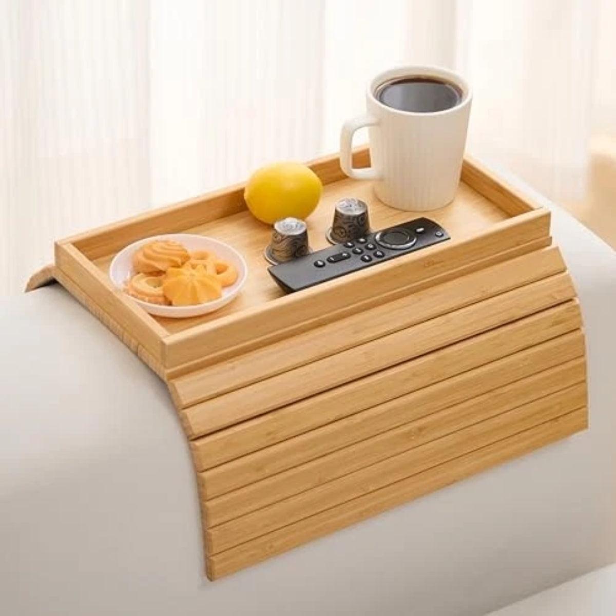 Foldable Sofa Couch Arm Table Tray Organiser