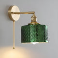 Glass Wall Lamp With Textured Lamp Shade