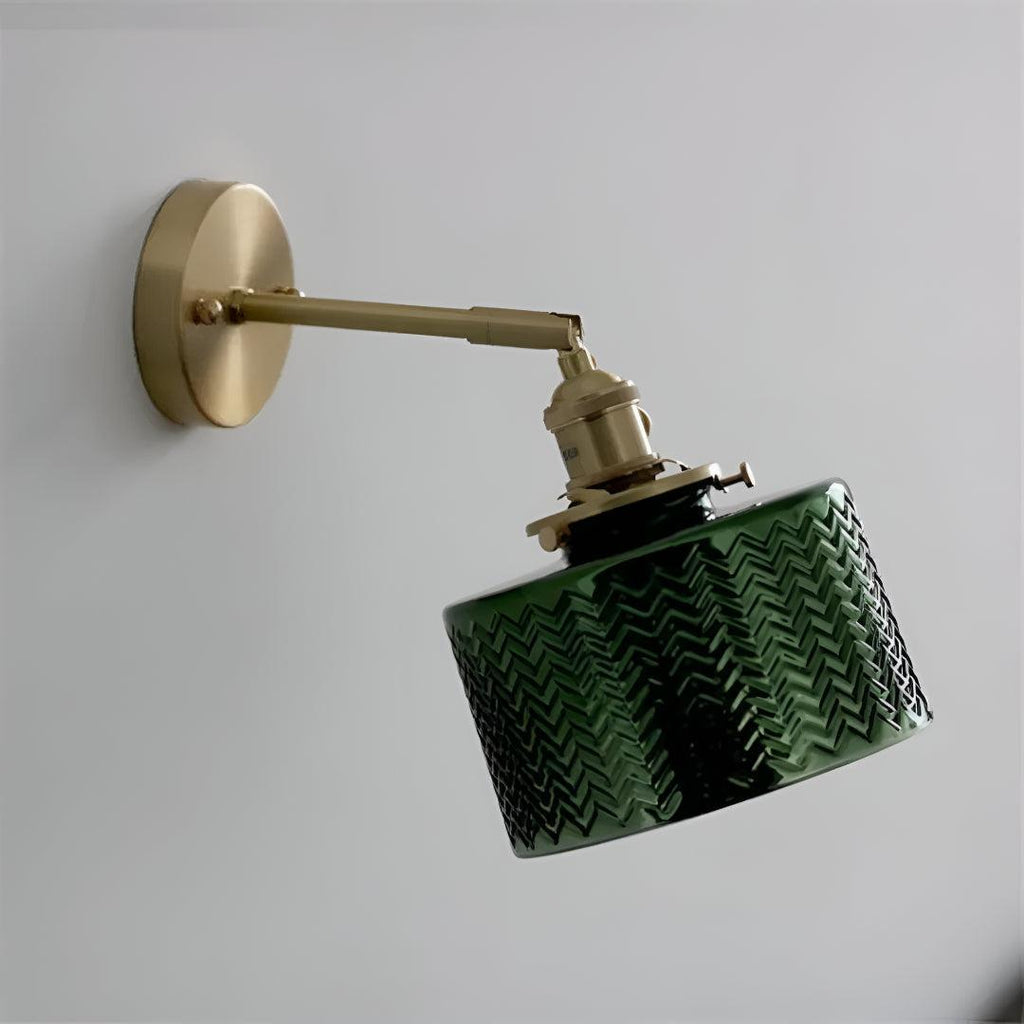 Glass Wall Lamp With Textured Lamp Shade