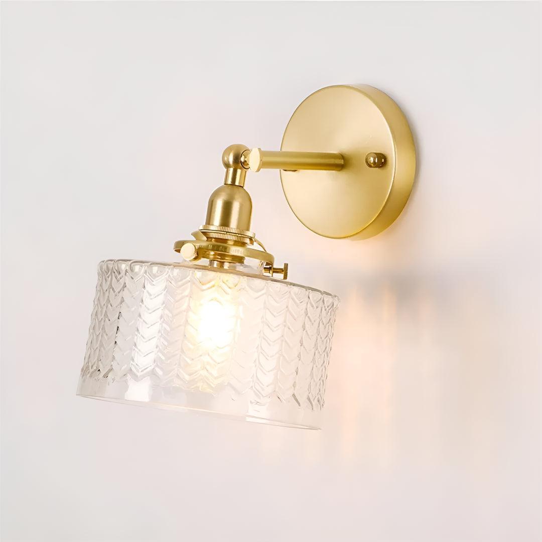 Glass Wall Lamp With Textured Lamp Shade