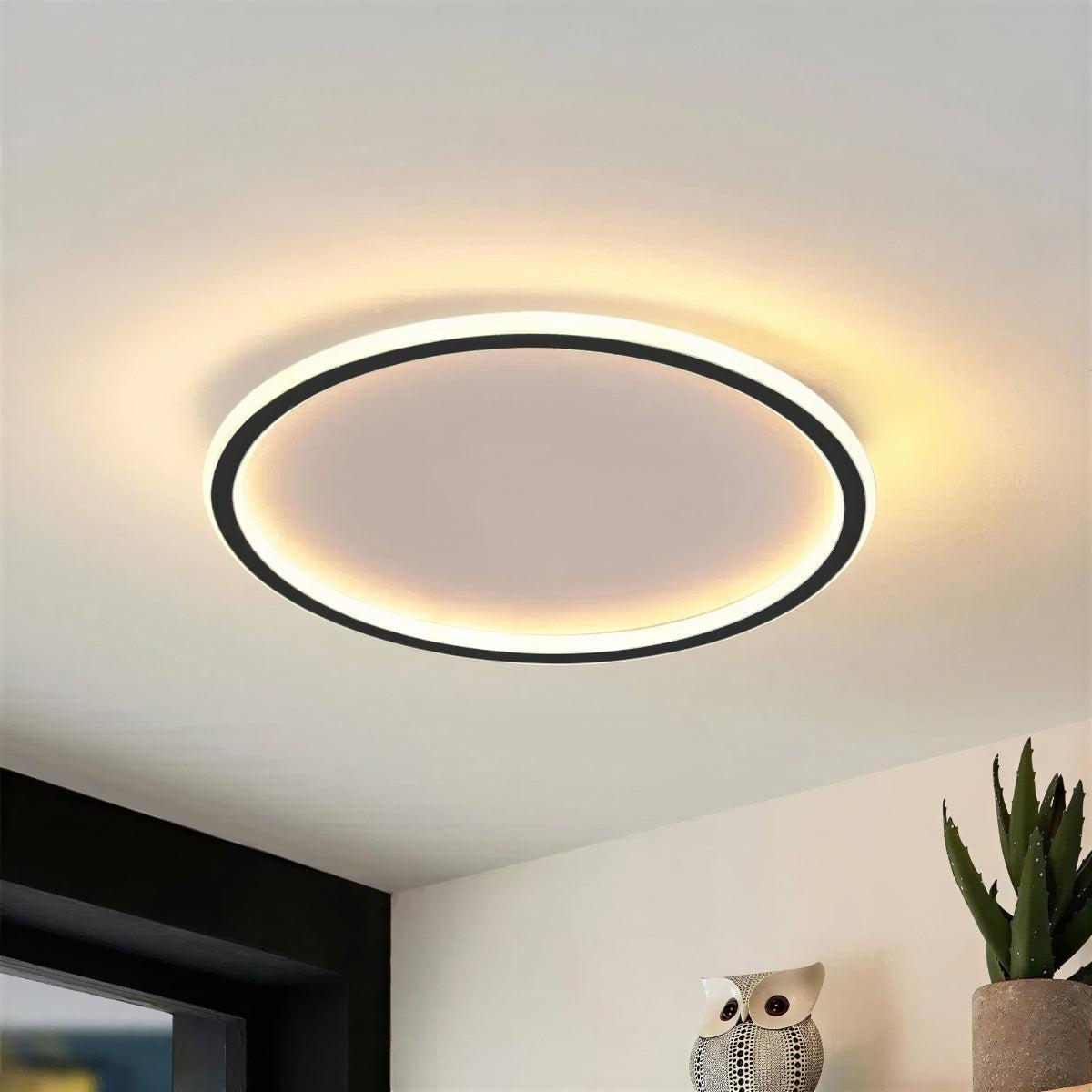Halo Ring Round Flush Mount Ceiling Light With Ambient Glow