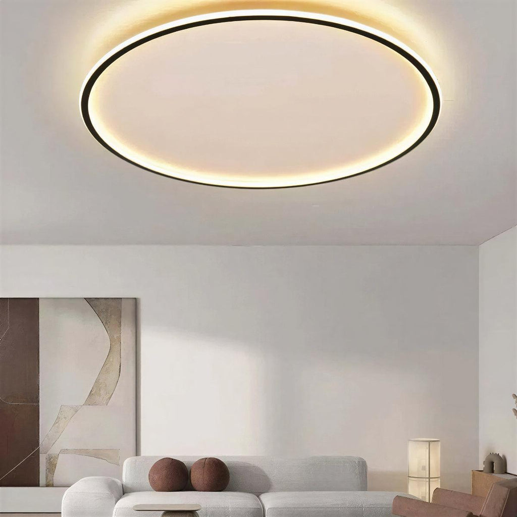 Halo Ring Round Flush Mount Ceiling Light With Ambient Glow