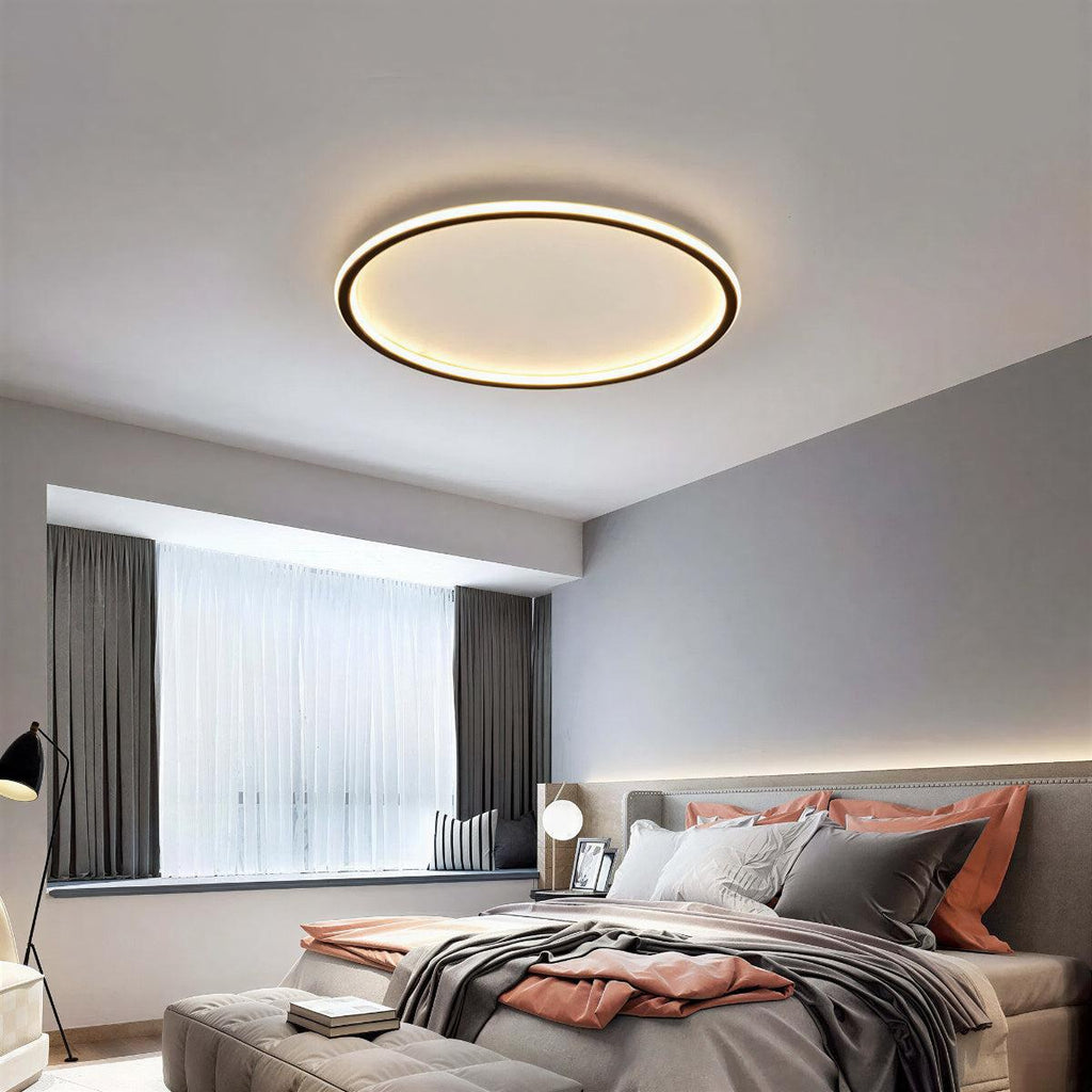 Halo Ring Round Flush Mount Ceiling Light With Ambient Glow