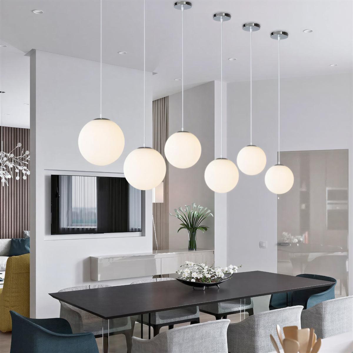 Hanging Glass Globe Pendant Light Fixture for Kitchen Island and Dining