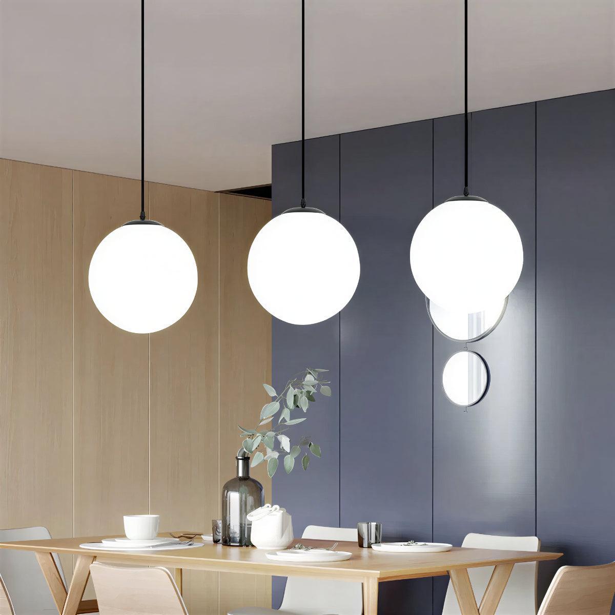 Hanging Glass Globe Pendant Light Fixture for Kitchen Island and Dining