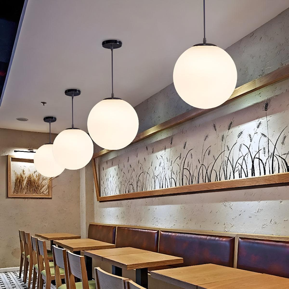 Hanging Glass Globe Pendant Light Fixture for Kitchen Island and Dining