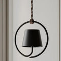 Hanging Pendant Light Fixture With Circular Halo Ring