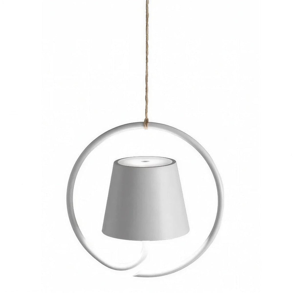 Hanging Pendant Light Fixture With Circular Halo Ring