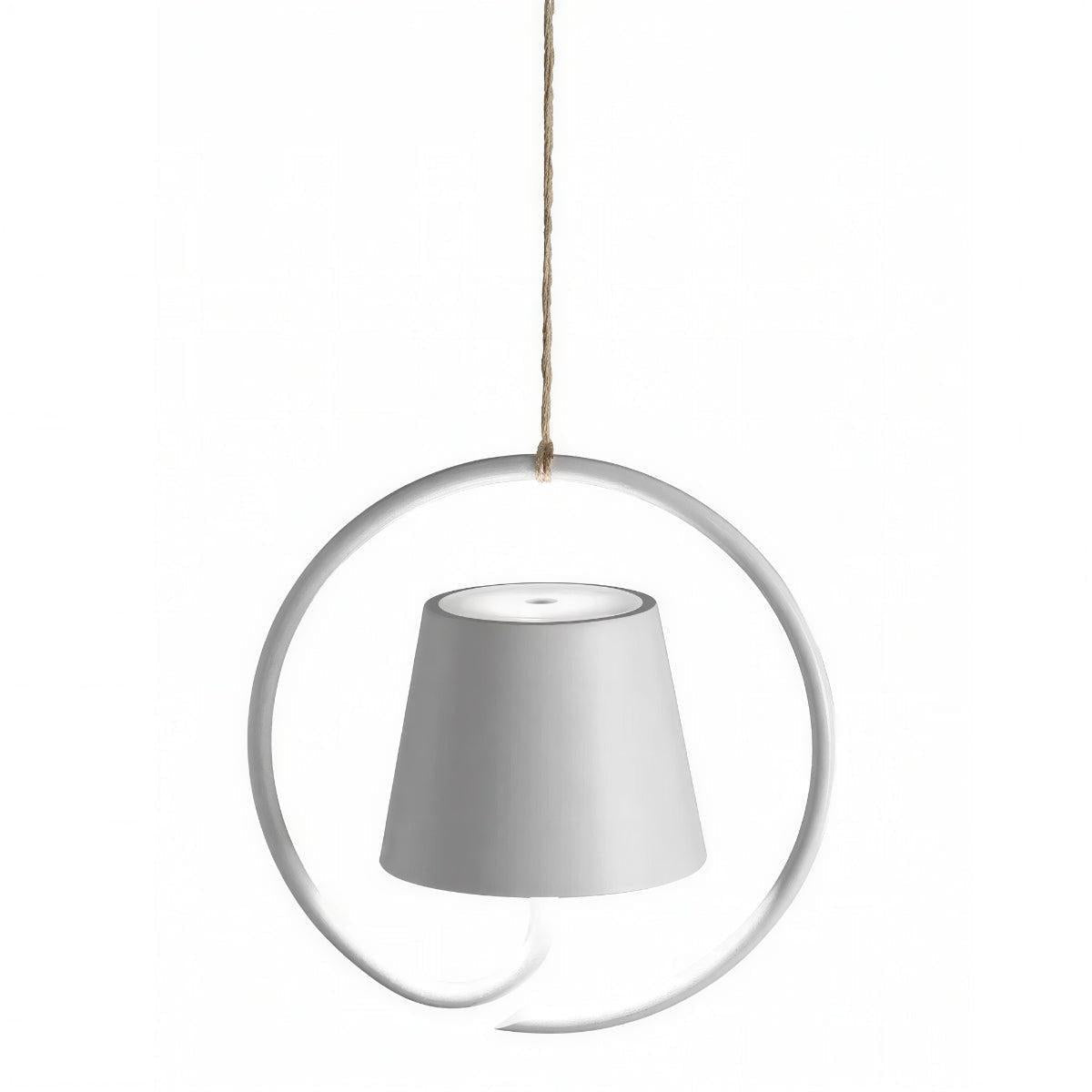 Hanging Pendant Light Fixture With Circular Halo Ring