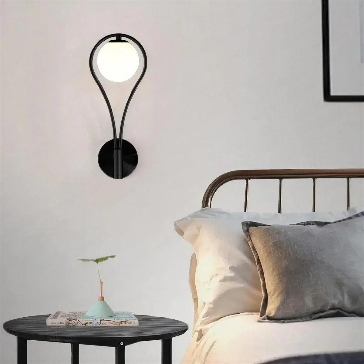Indoor Minimalist Wall Light Sconce With Hanging Ambient Globe