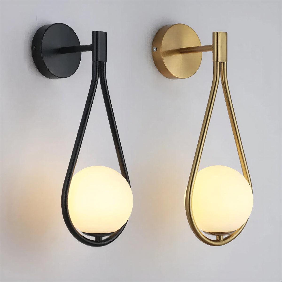 Indoor Minimalist Wall Light Sconce With Hanging Ambient Globe