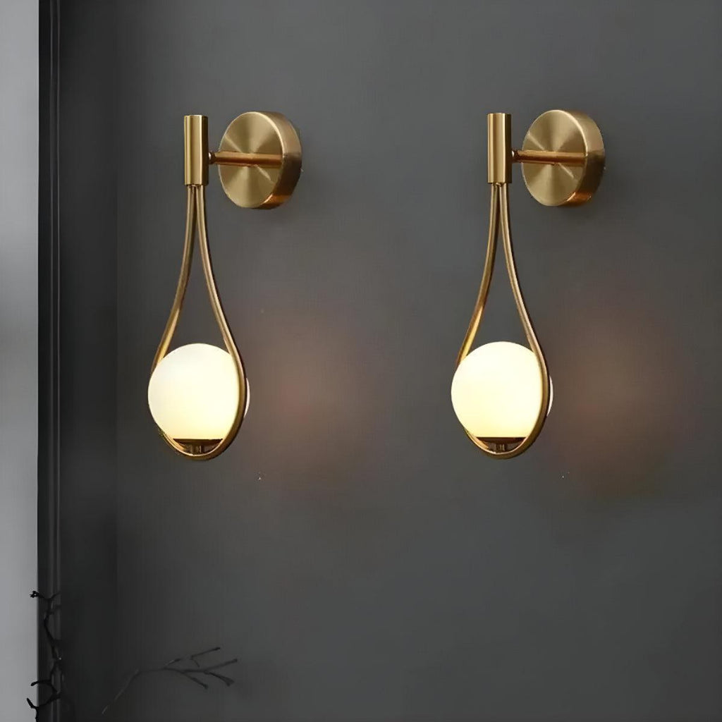 Indoor Minimalist Wall Light Sconce With Hanging Ambient Globe