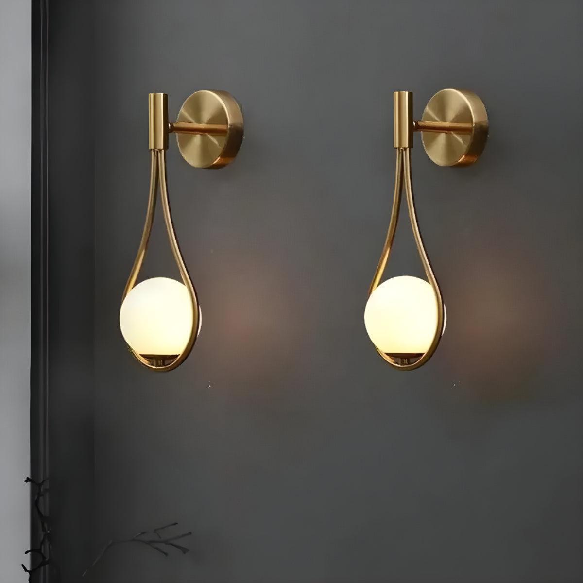 Indoor Minimalist Wall Light Sconce With Hanging Ambient Globe
