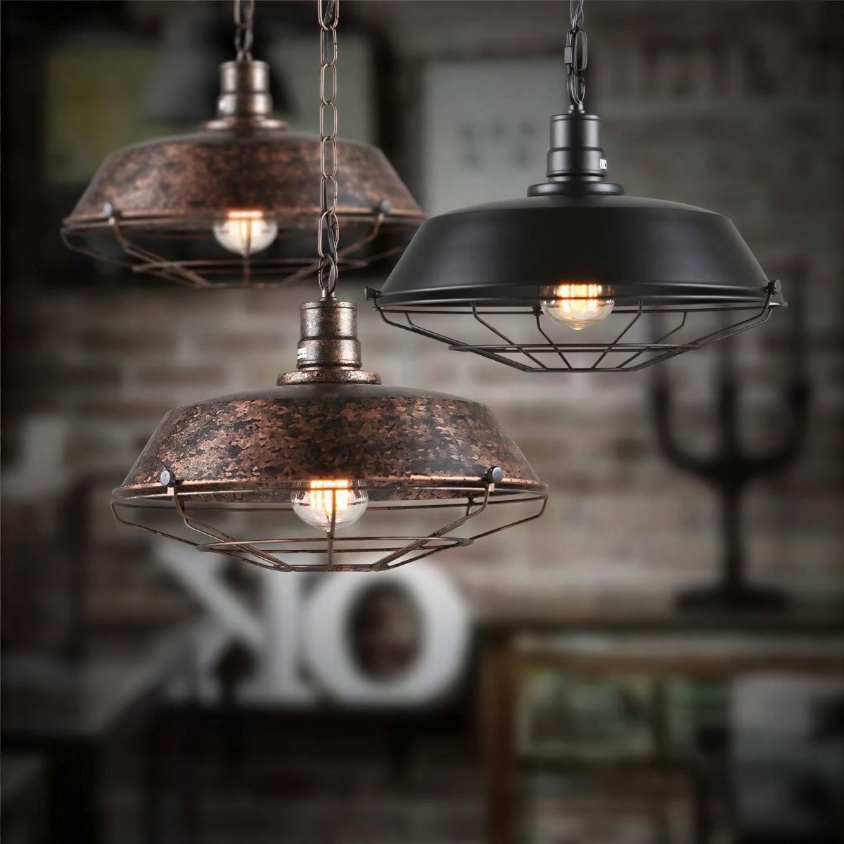 Industrial Kitchen Ceiling and Island Light with Lighting Cage