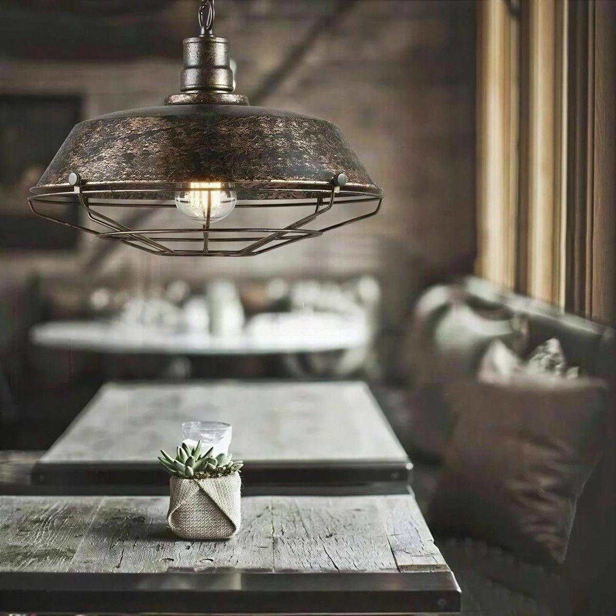 Industrial Kitchen Ceiling and Island Light with Lighting Cage