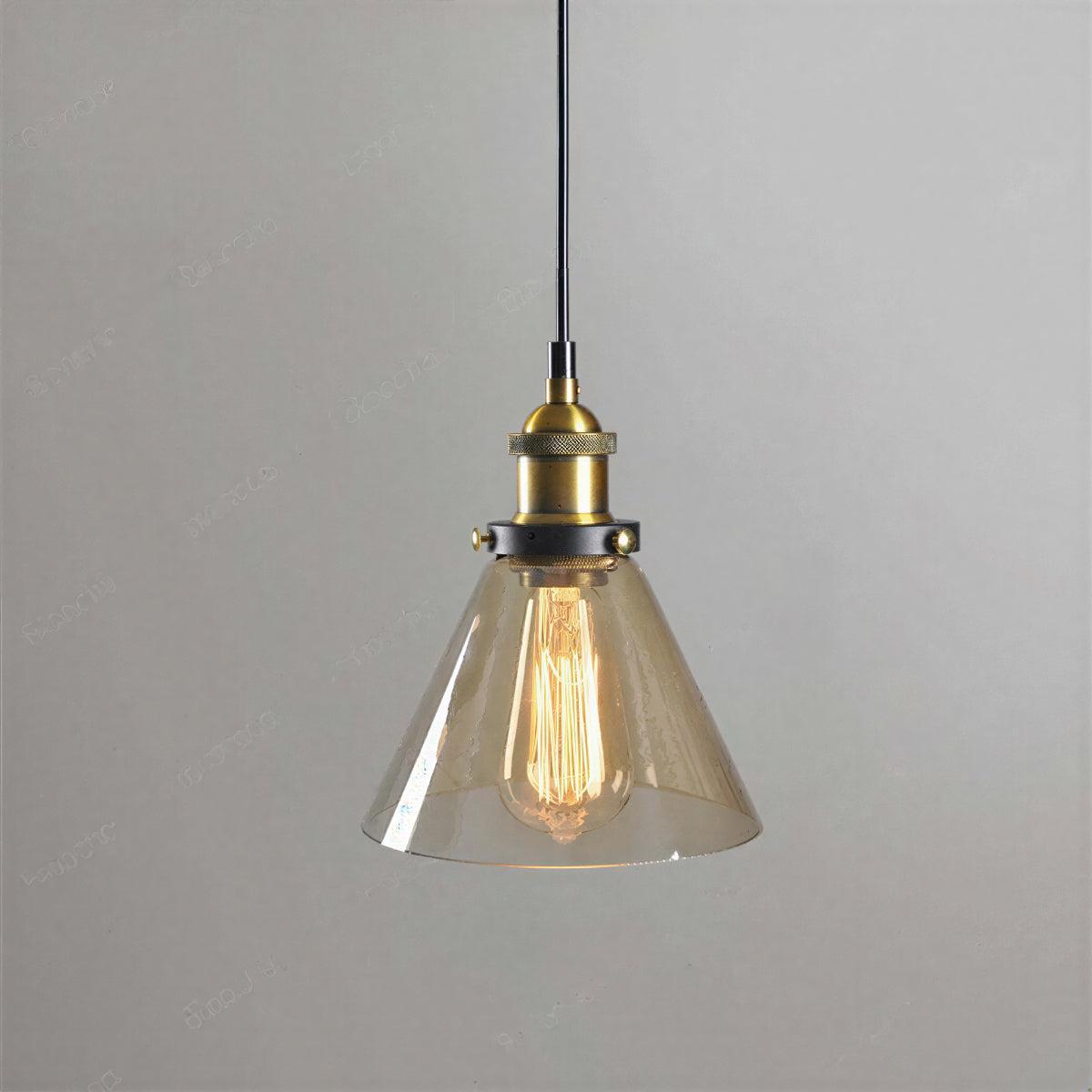 Industrial Pendant Light Fixture With Edison Styled Bulb