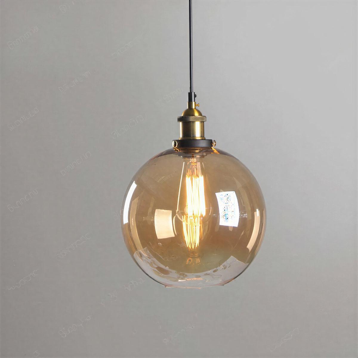 Industrial Pendant Light Fixture With Edison Styled Bulb
