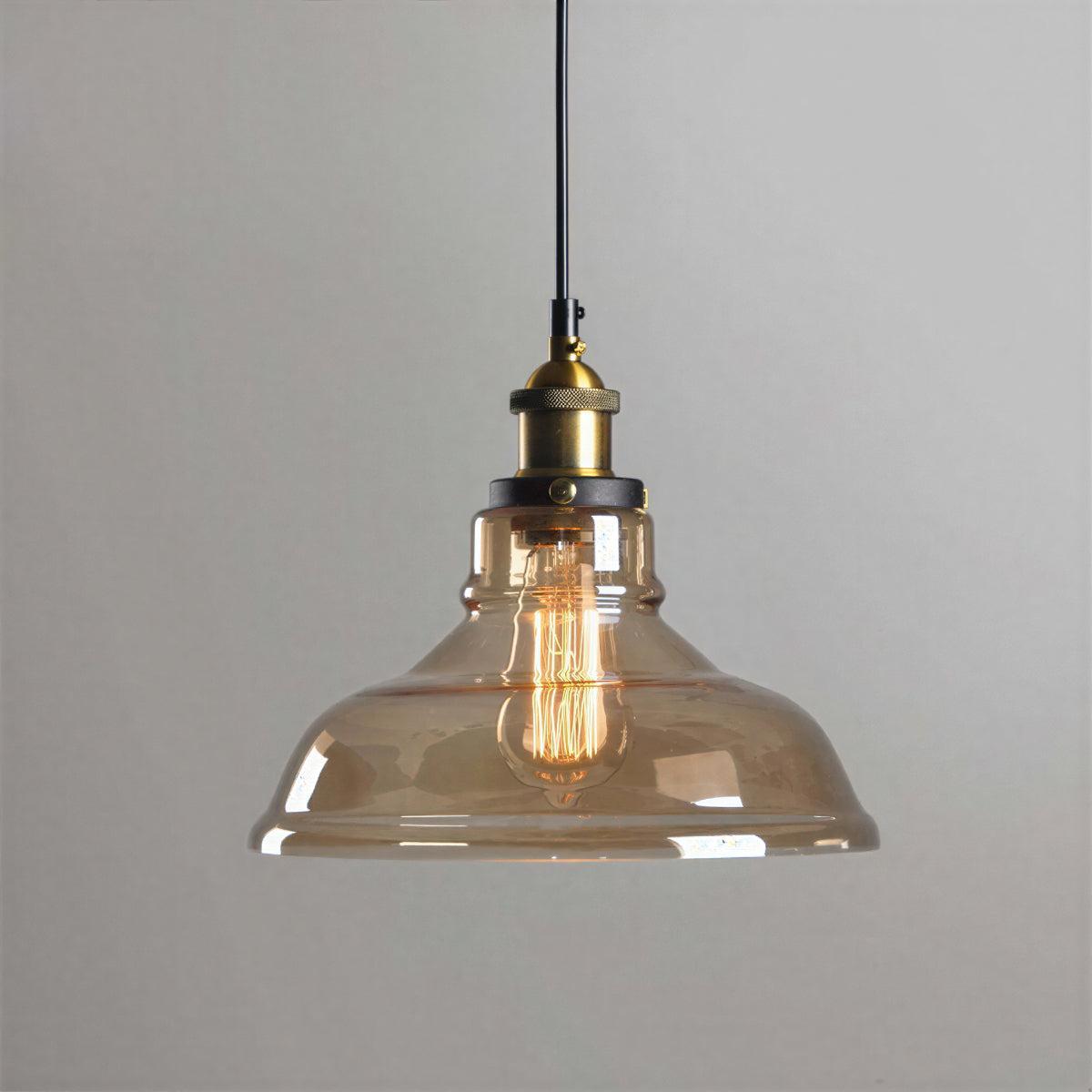 Industrial Pendant Light Fixture With Edison Styled Bulb