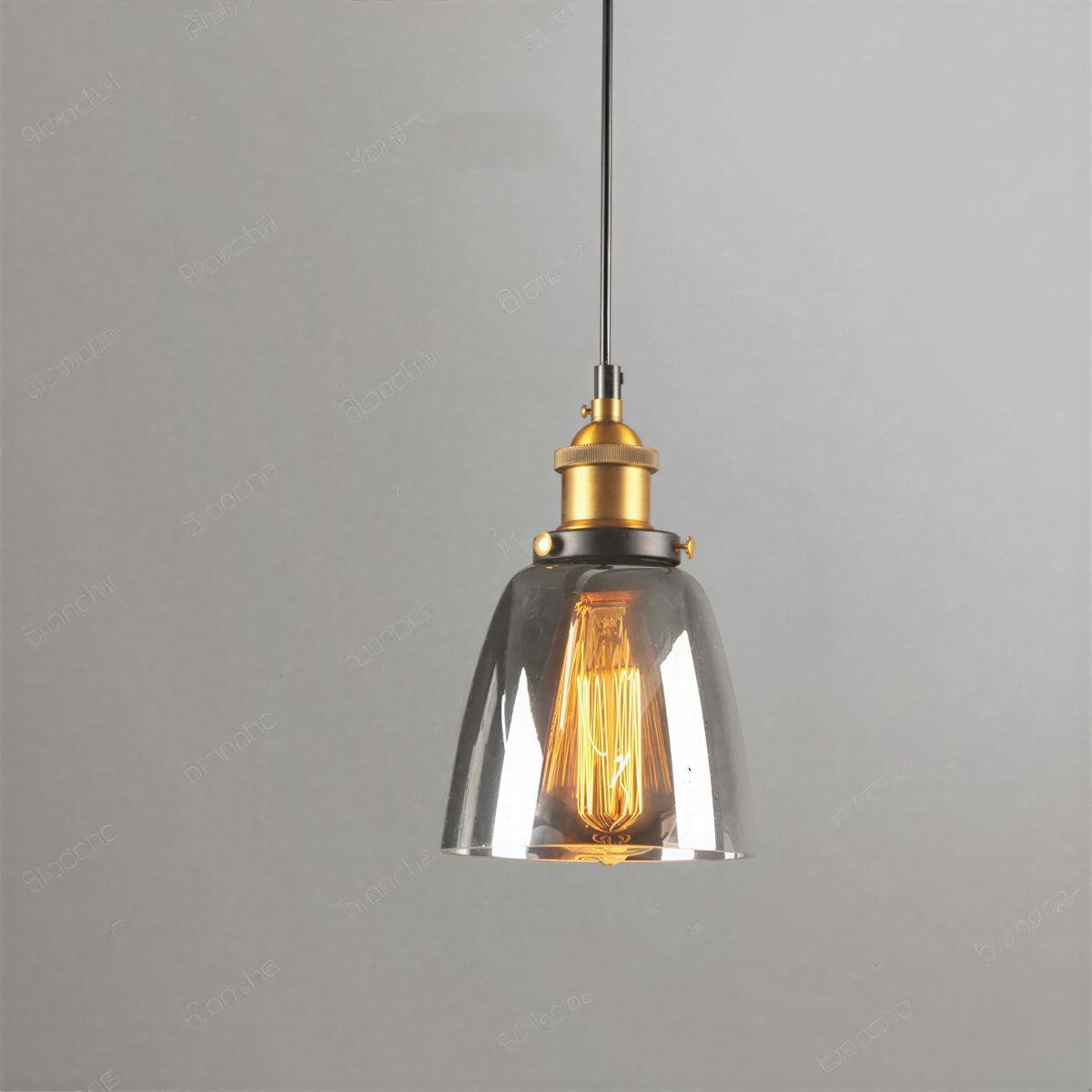 Industrial Pendant Light Fixture With Edison Styled Bulb