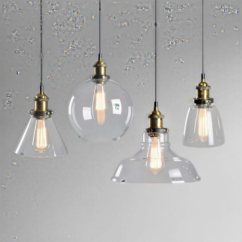 Industrial Pendant Light Fixture With Edison Styled Bulb