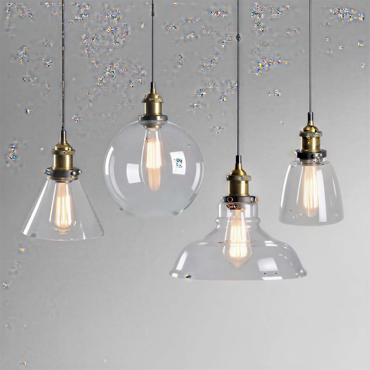 Industrial Pendant Light Fixture With Edison Styled Bulb