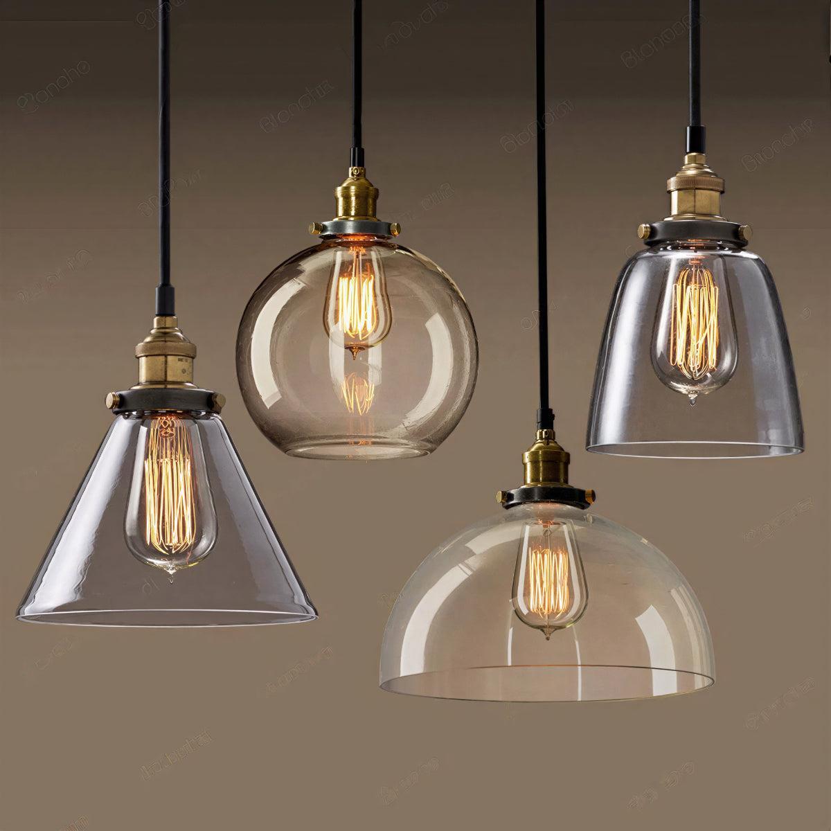 Industrial Pendant Light Fixture With Edison Styled Bulb
