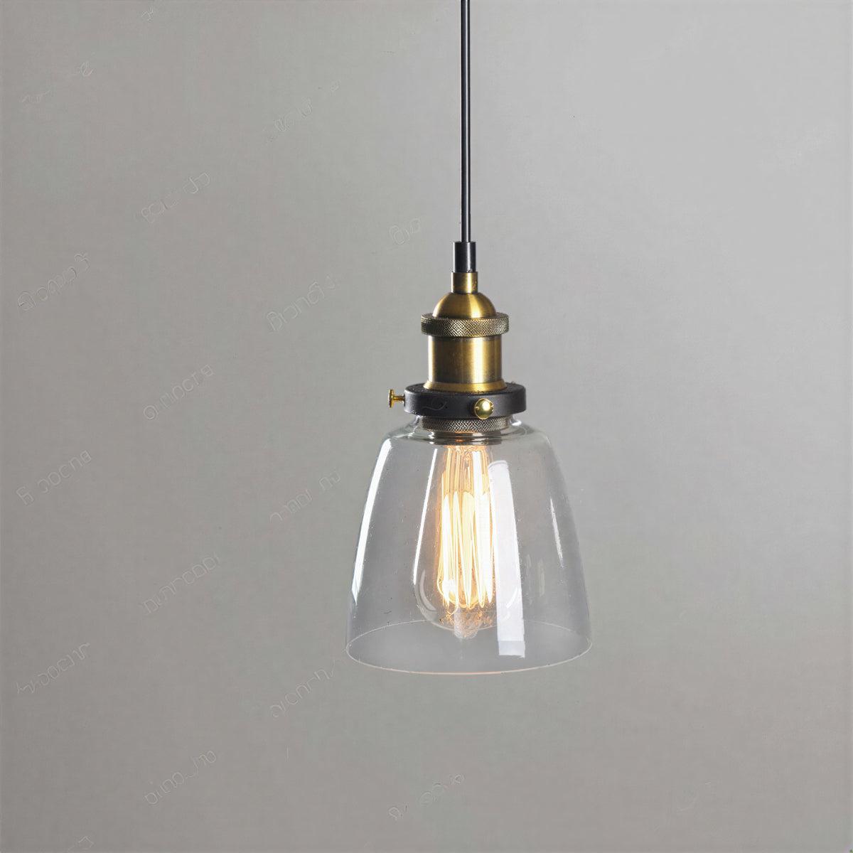 Industrial Pendant Light Fixture With Edison Styled Bulb