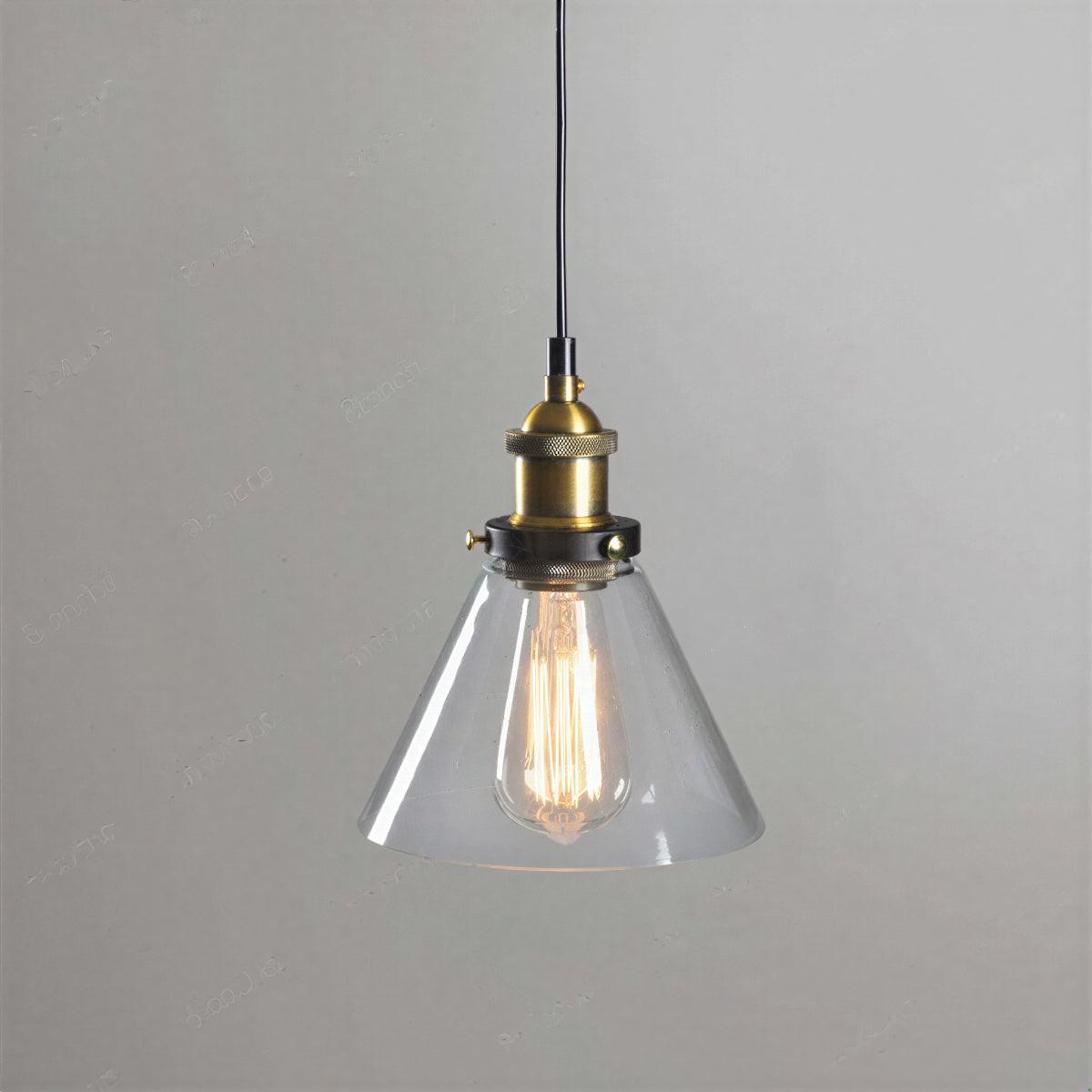Industrial Pendant Light Fixture With Edison Styled Bulb