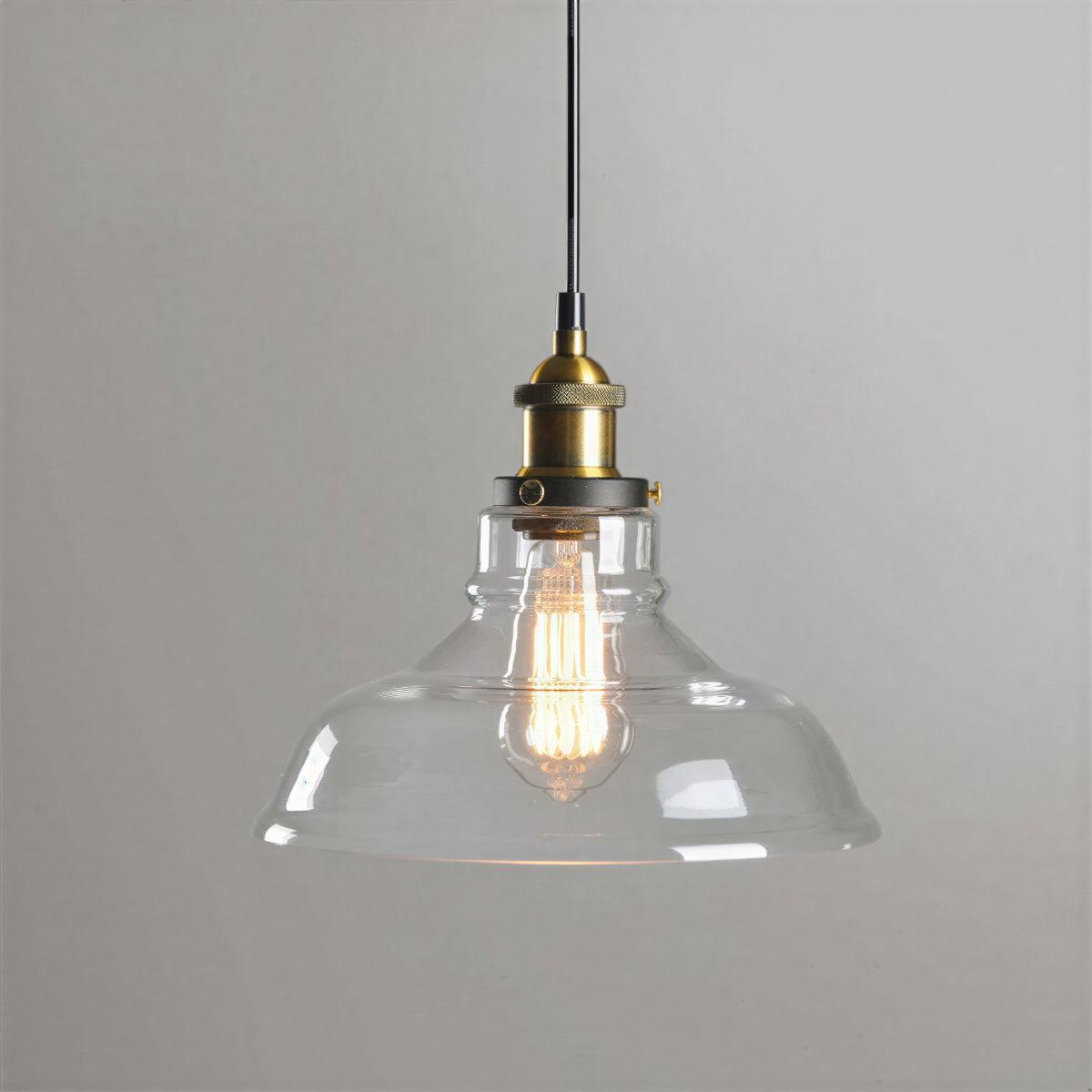 Industrial Pendant Light Fixture With Edison Styled Bulb