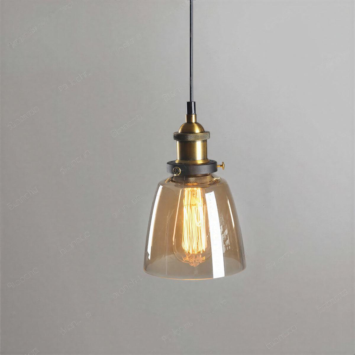 Industrial Pendant Light Fixture With Edison Styled Bulb