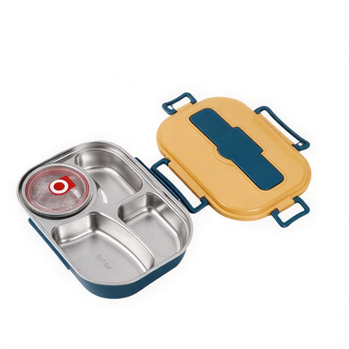 Insulated Bento Lunch Box With Soup Bowl And Multiple Compartments