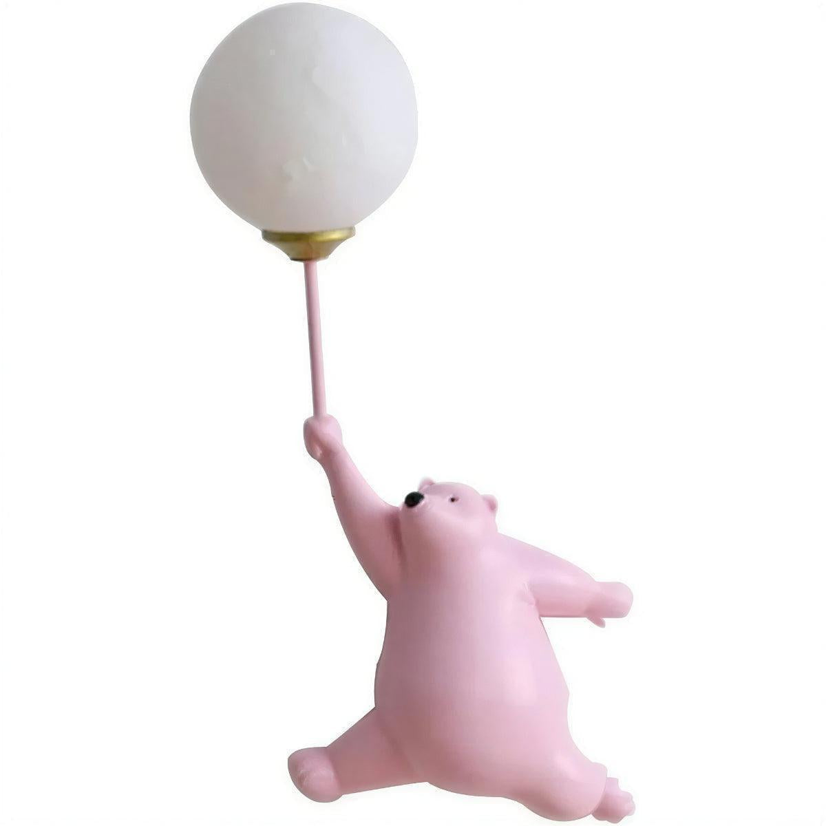 Kids Nursery Wall Lamp With Polar Bear Night Light Design