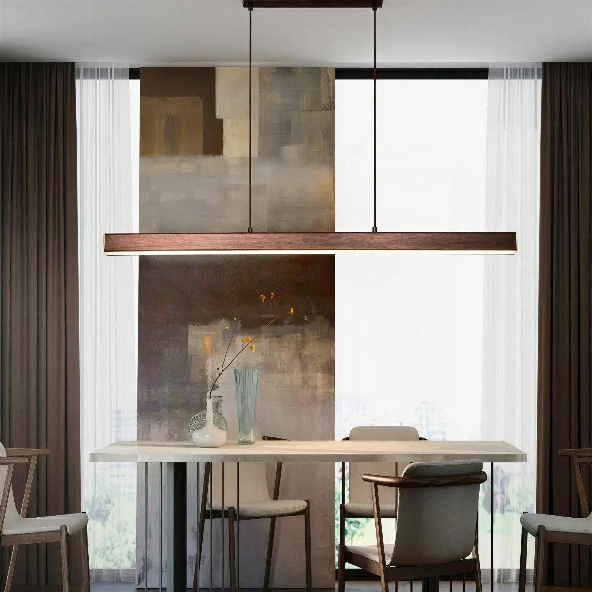 Kitchen Island Pendant Lighting With Linear Bar Hanging Fixture