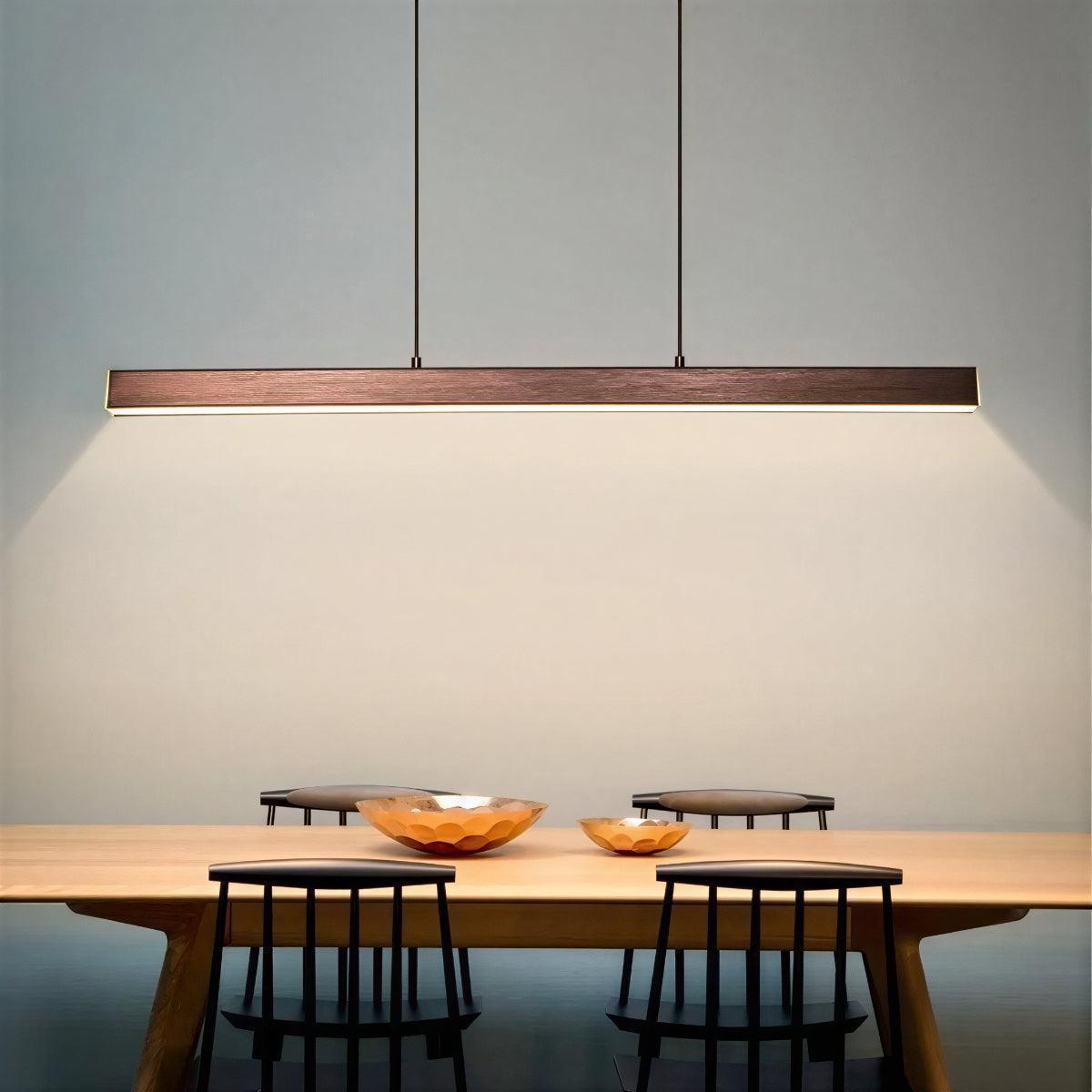 Kitchen Island Pendant Lighting With Linear Bar Hanging Fixture