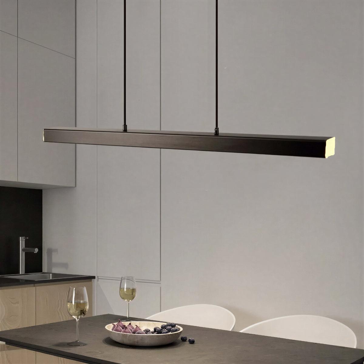 Kitchen Island Pendant Lighting With Linear Bar Hanging Fixture