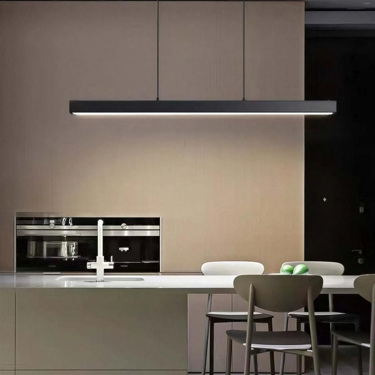 Kitchen Island Pendant Lighting With Linear Bar Hanging Fixture