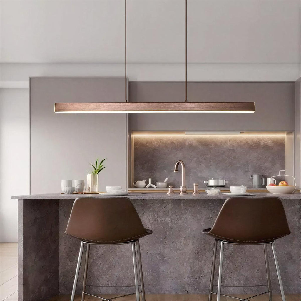 Kitchen Island Pendant Lighting With Linear Bar Hanging Fixture