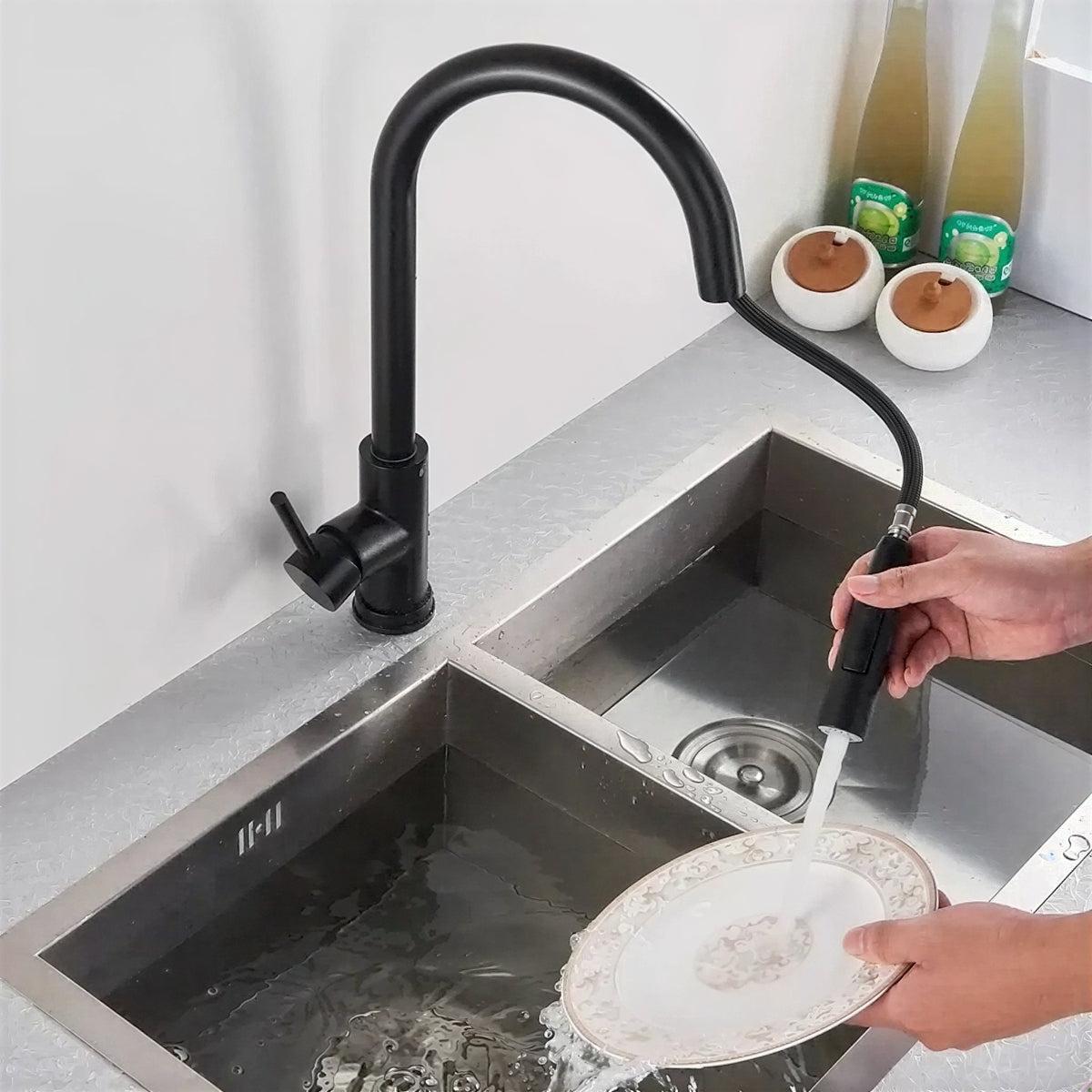 Kitchen Sink Faucet With Pull Out Sprayer And Touch Sensor Control