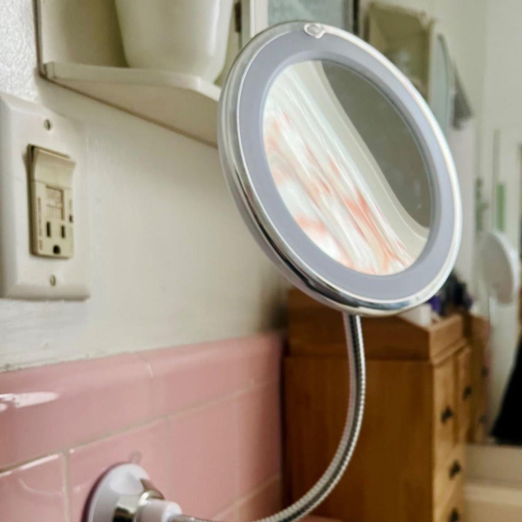 LED Illuminated Bathroom Vanity Mirror With 10x Magnification