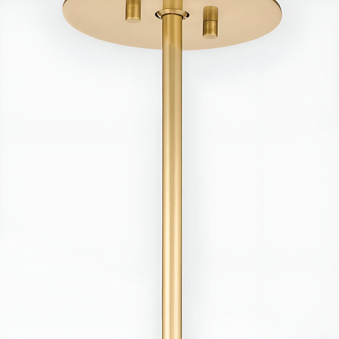 Large Modern Chandelier With Glass Globes And Symmetrical Cascading Rods