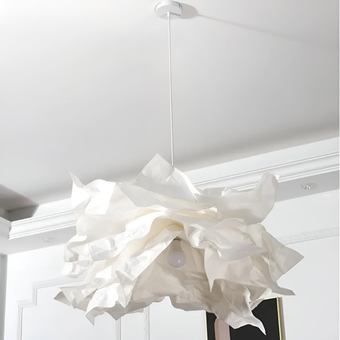 Layered Cloud Paper Pendant Light With Ambient Glow