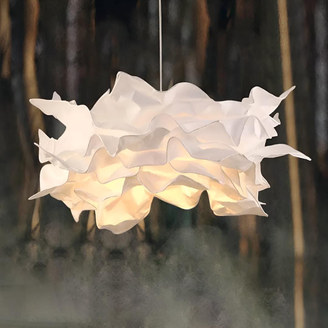 Layered Cloud Paper Pendant Light With Ambient Glow