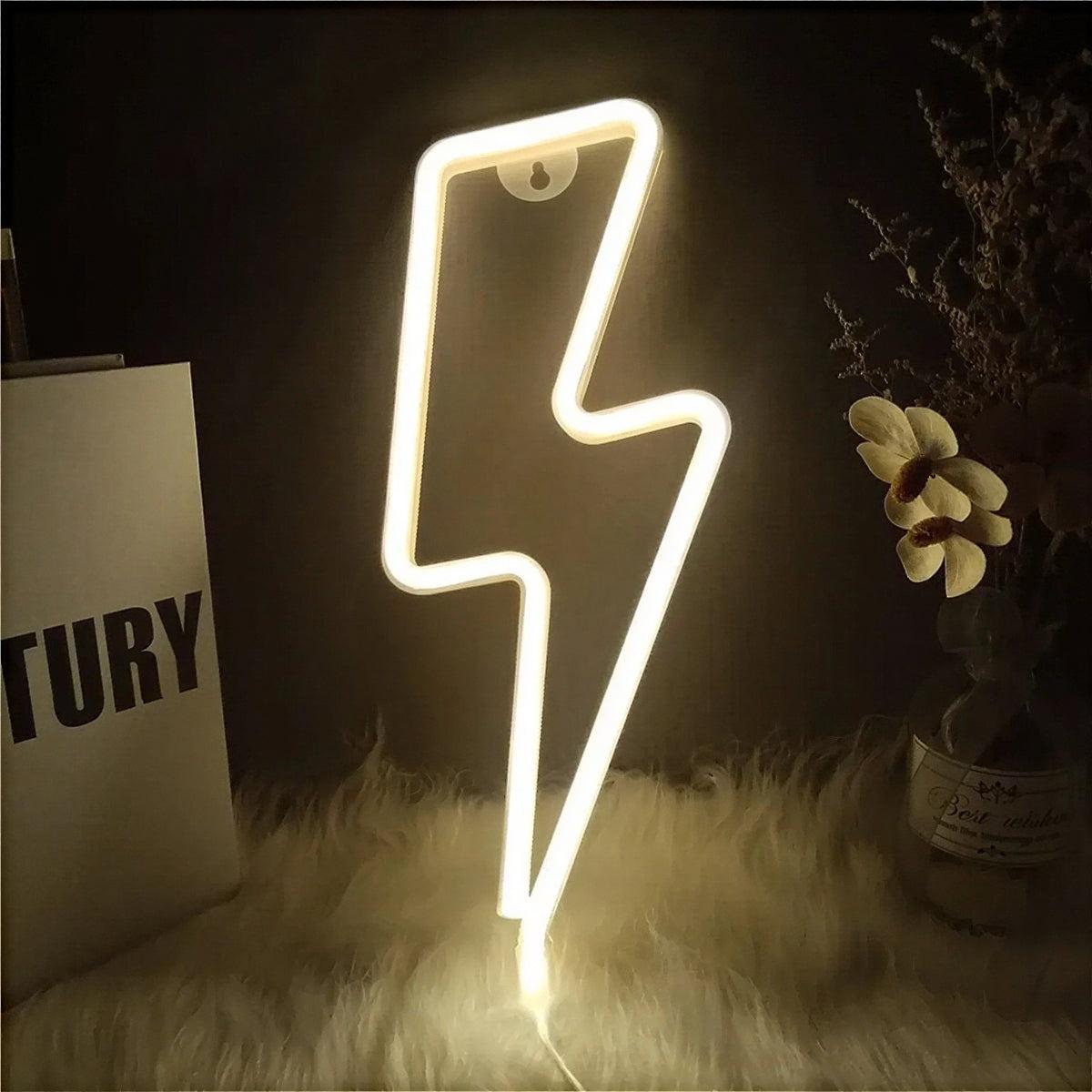 Lightning Bolt Neon Sign for Wall Art
