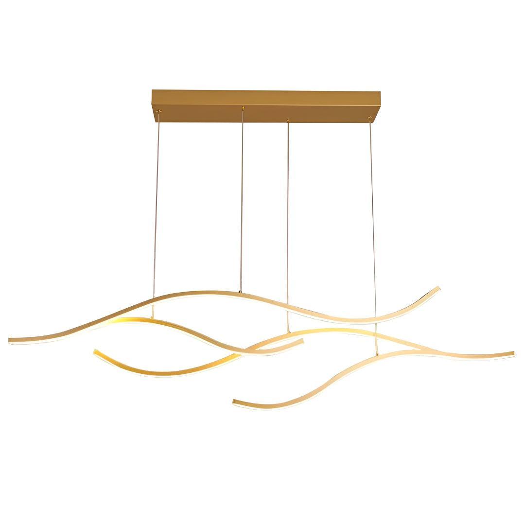 Linear Wave Styled Kitchen Island Pendant Lighting With Adjustable Suspension