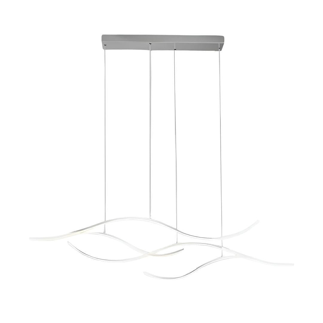 Linear Wave Styled Kitchen Island Pendant Lighting With Adjustable Suspension